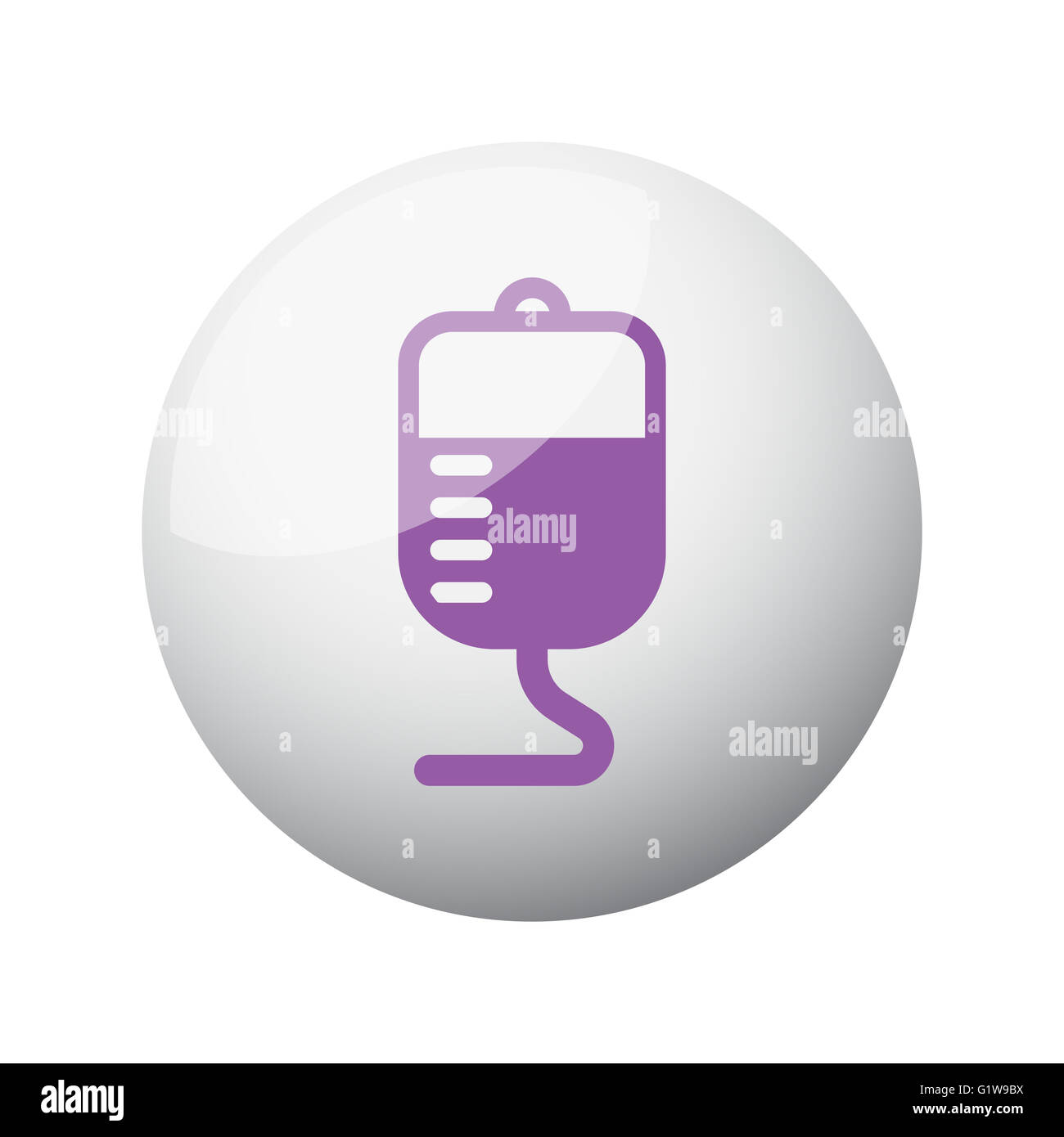 Flat purple Transfusion icon on 3d sphere Stock Photo