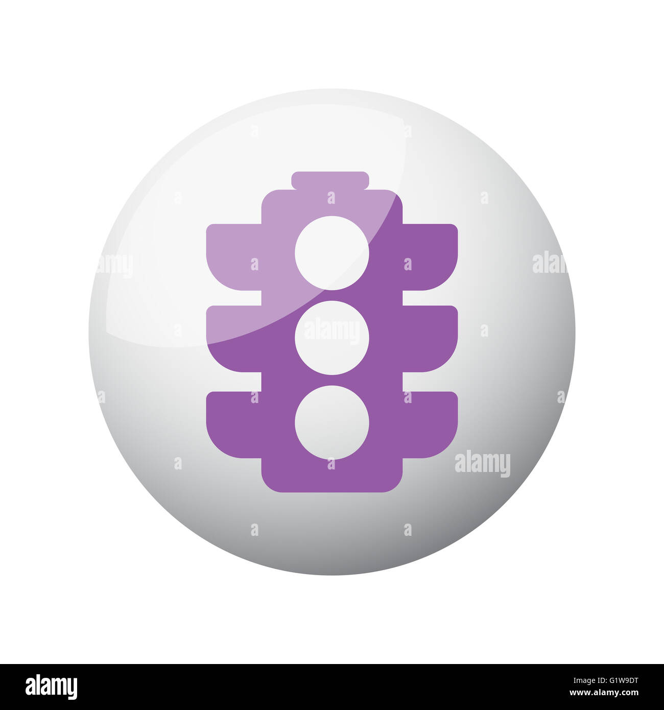 Flat purple Traffic Light icon on 3d sphere Stock Photo Alamy