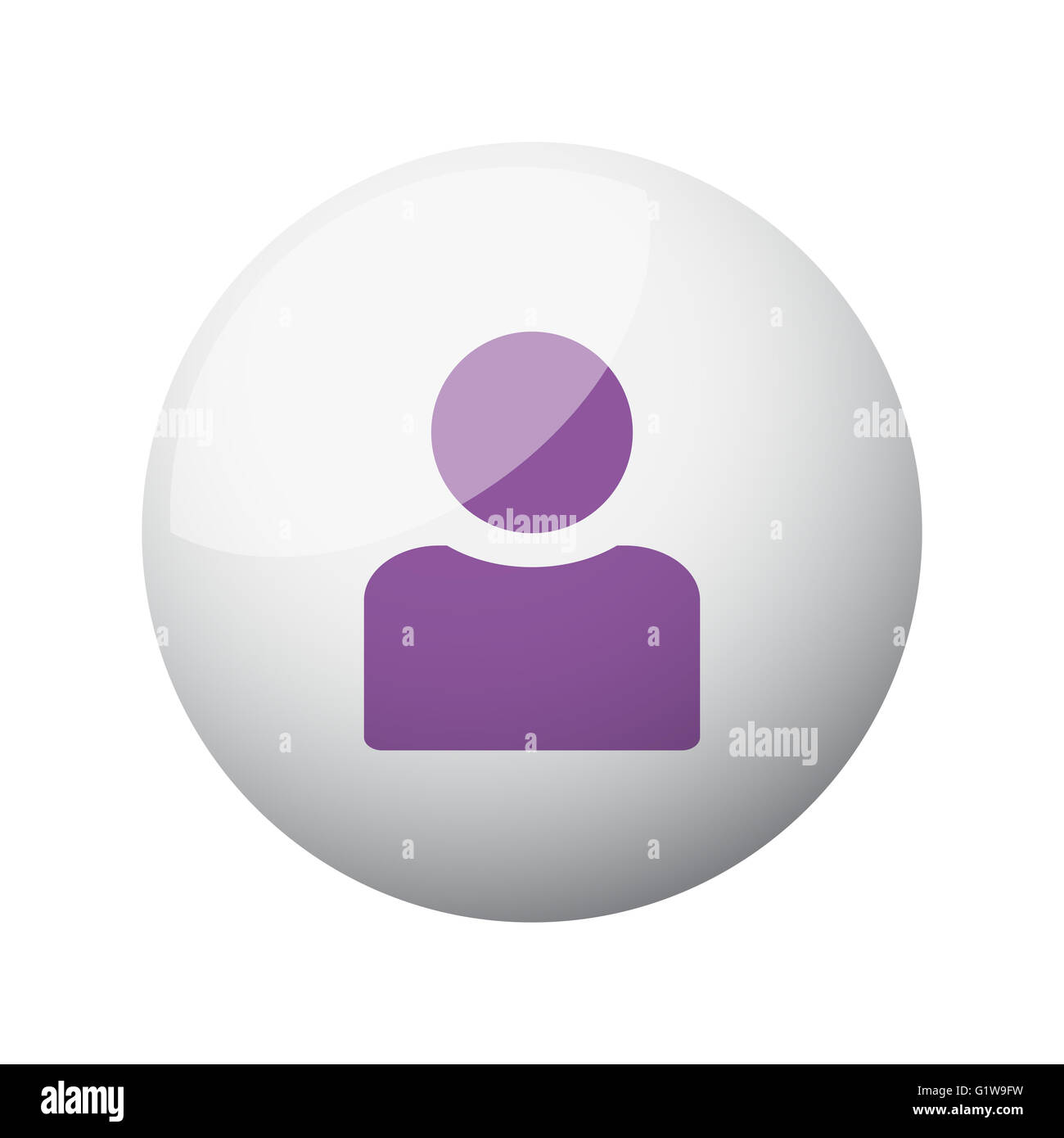 Flat purple Profile icon on 3d sphere Stock Photo - Alamy