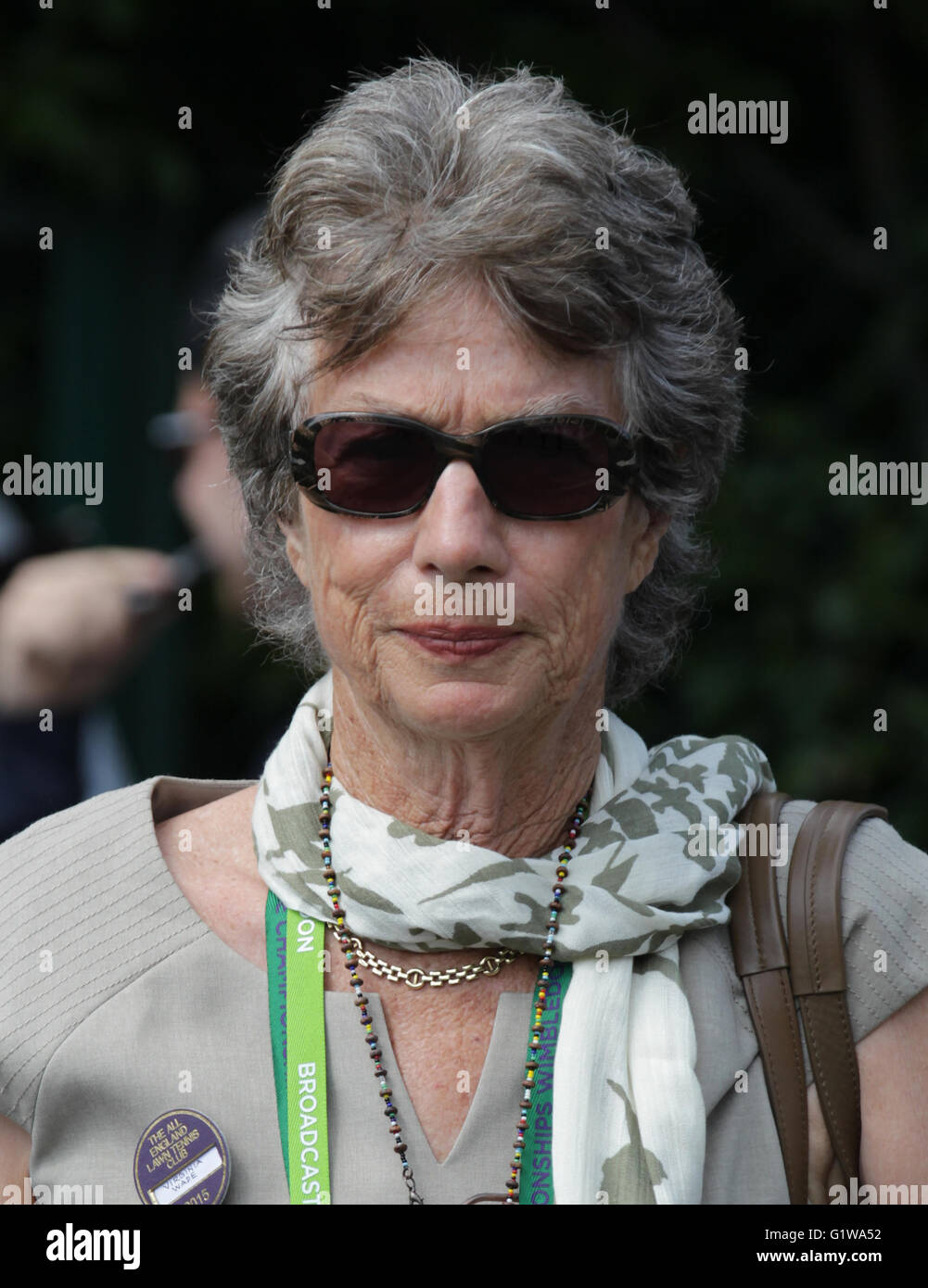LONDON, UK, 6th July 2015: Virginia Wade OBE seen at the Wimbledon Championships 2015 day seven Stock Photo