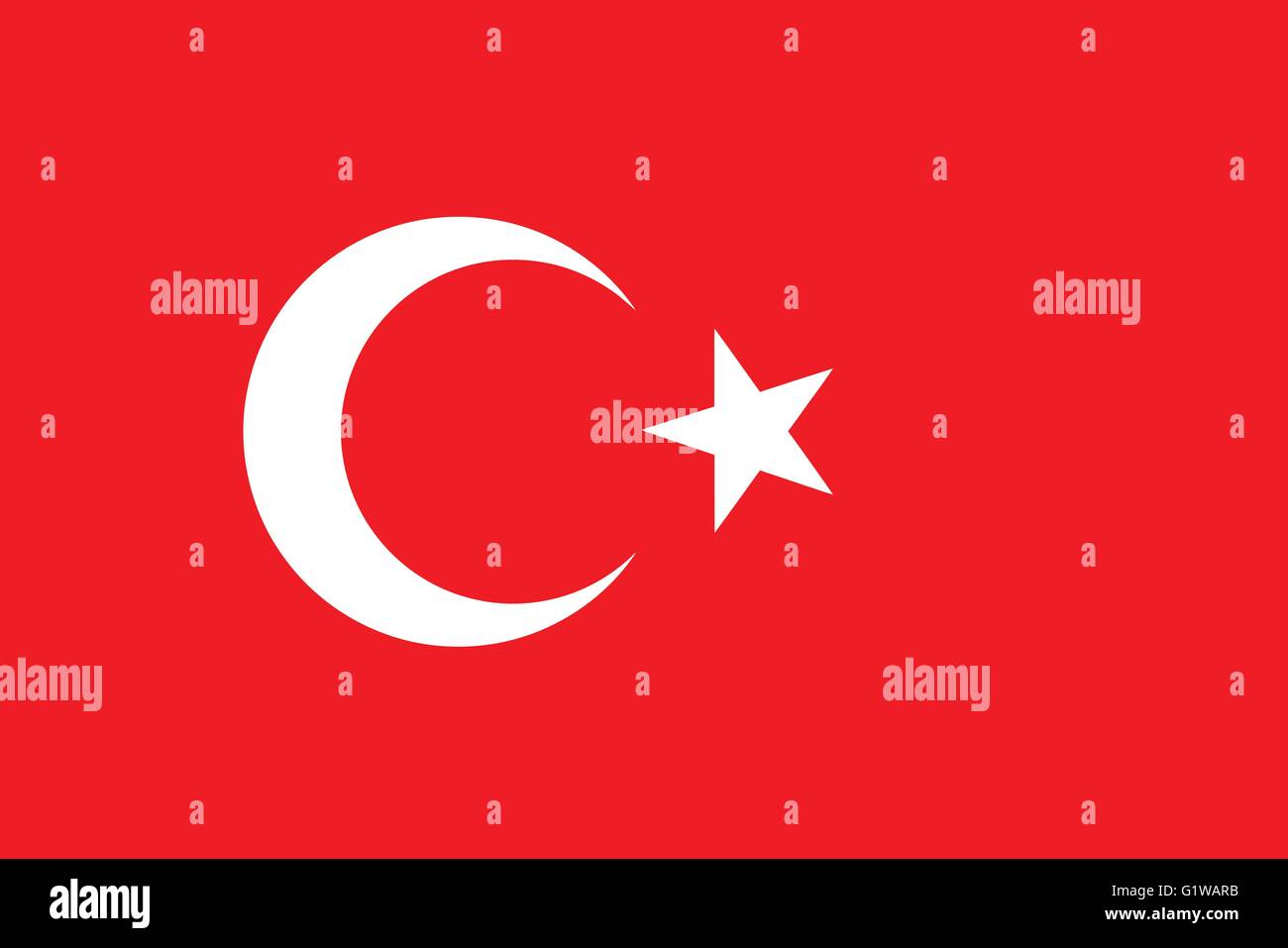 Vector of offficial flag of Turkey country Stock Vector