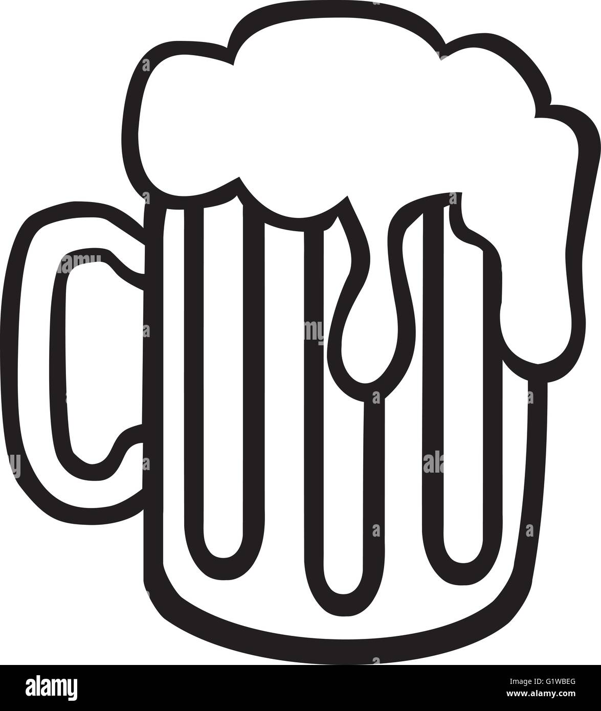 Beer mug with foam hand drawn Stock Vector Image & Art Alamy