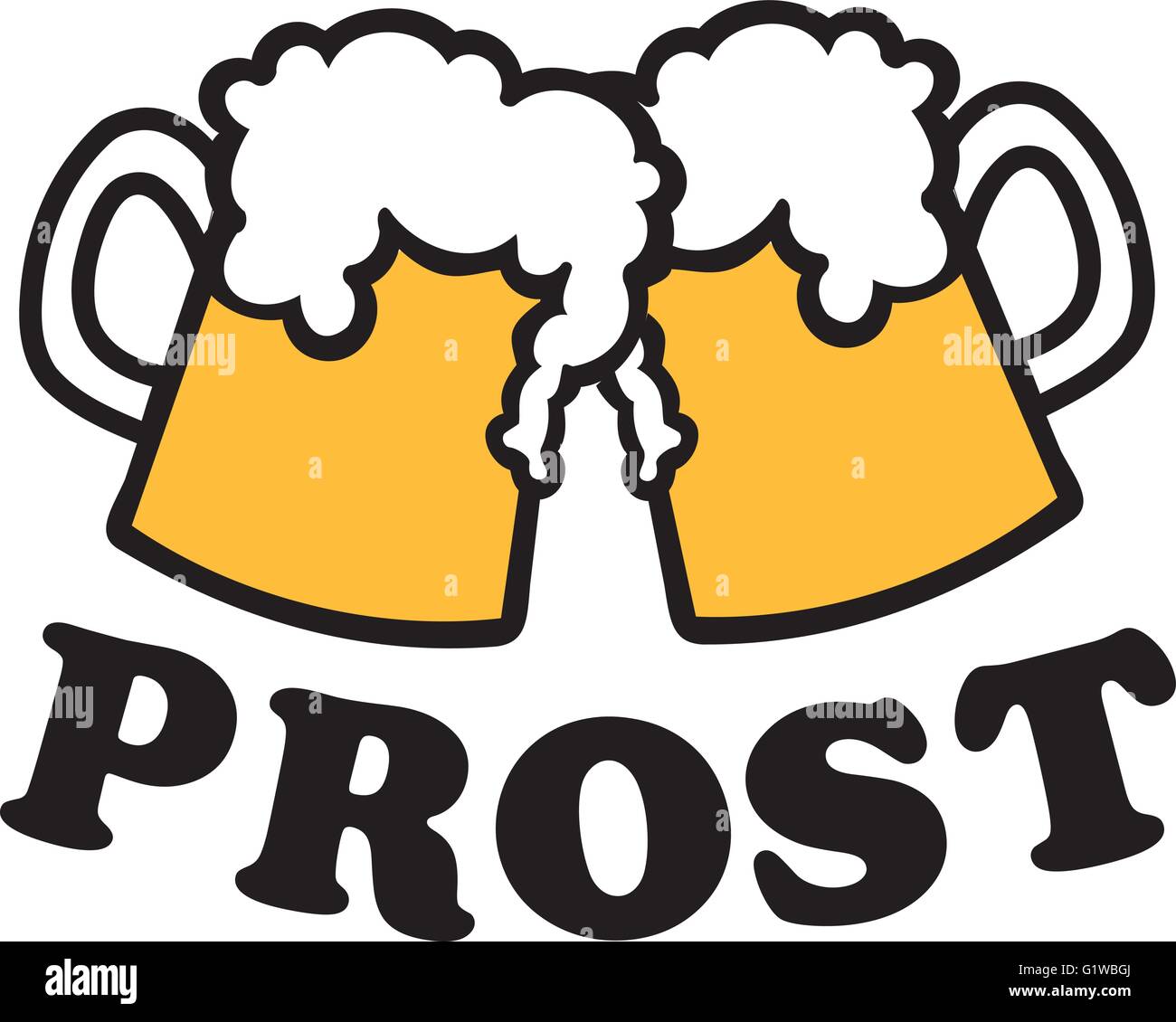 Beer mugs with german cheers Stock Vector Image & Art Alamy