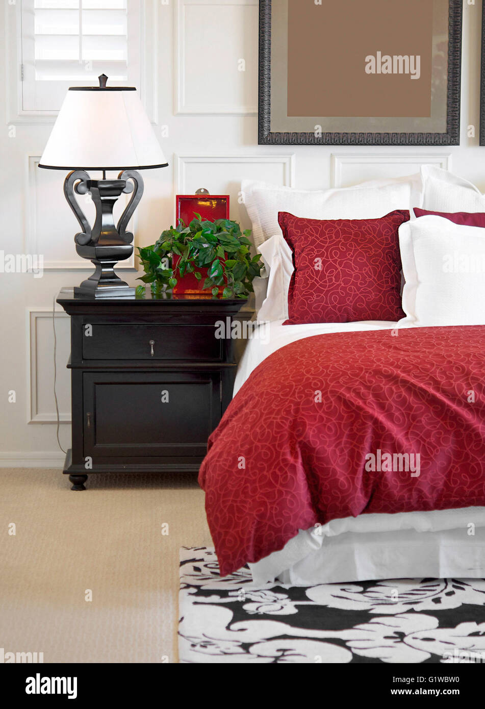 Beautiful modern bedroom interior Stock Photo