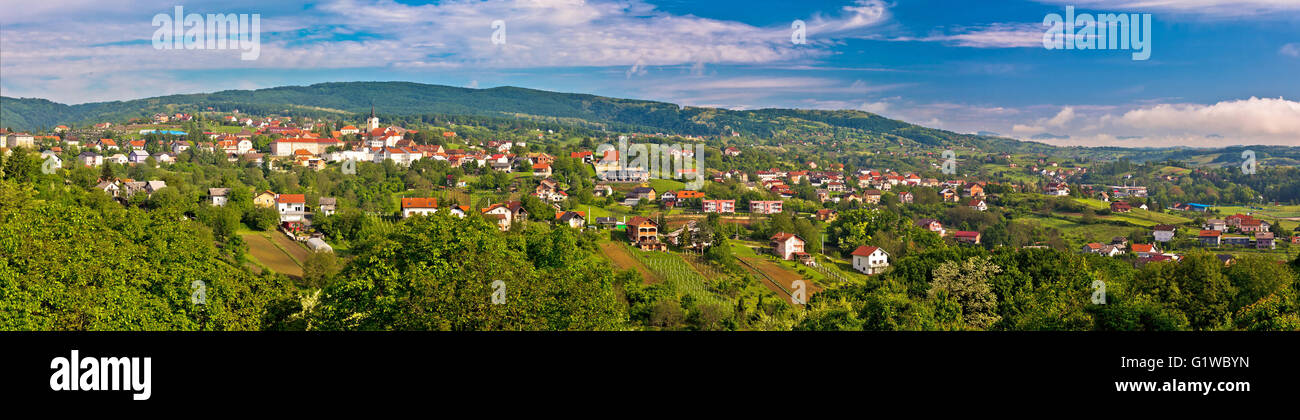 Town of Sveti Ivan Zelina panorama, Prigorje, Croatia Stock Photo