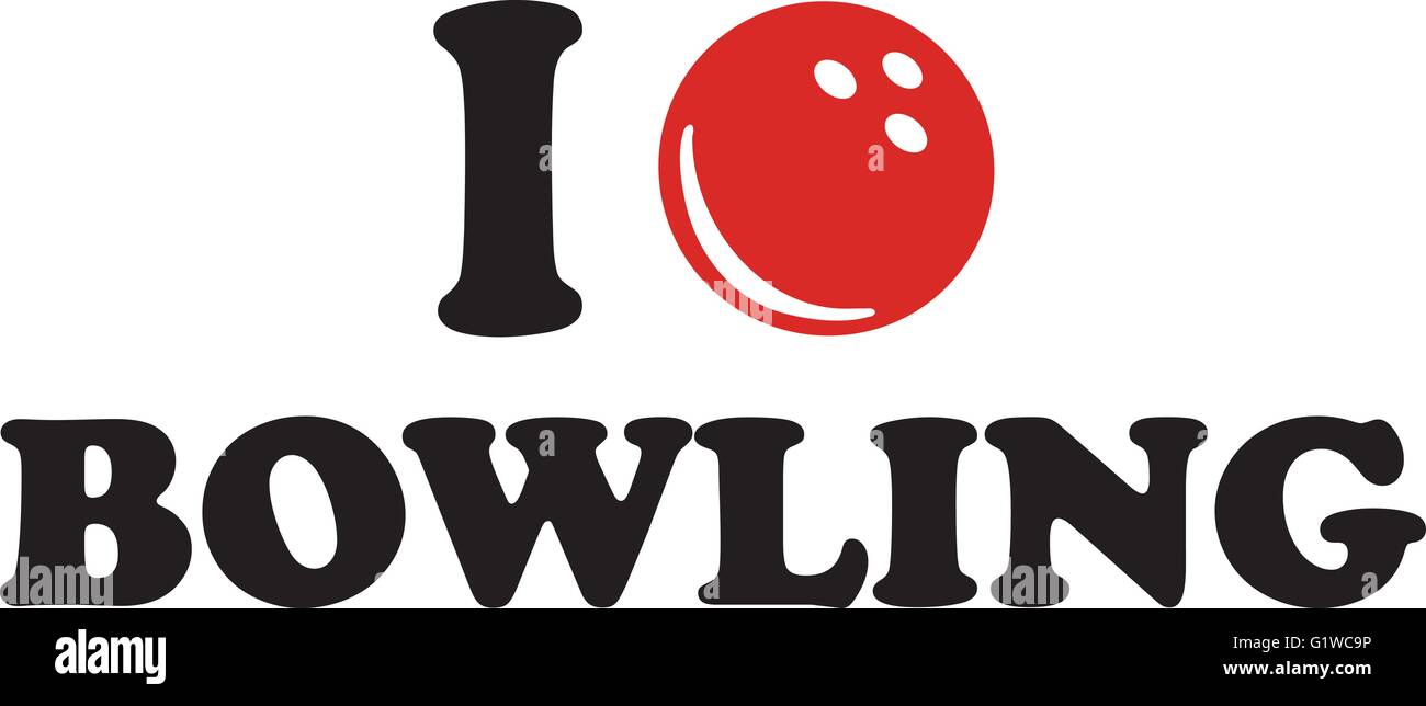 I love Bowling Stock Vector Image & Art - Alamy
