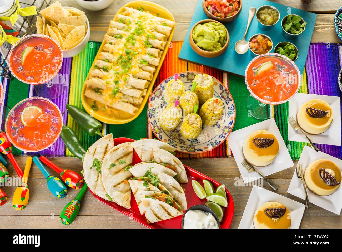 fiesta-party-buffet-table-with-traditional-mexican-food-stock-photo-alamy