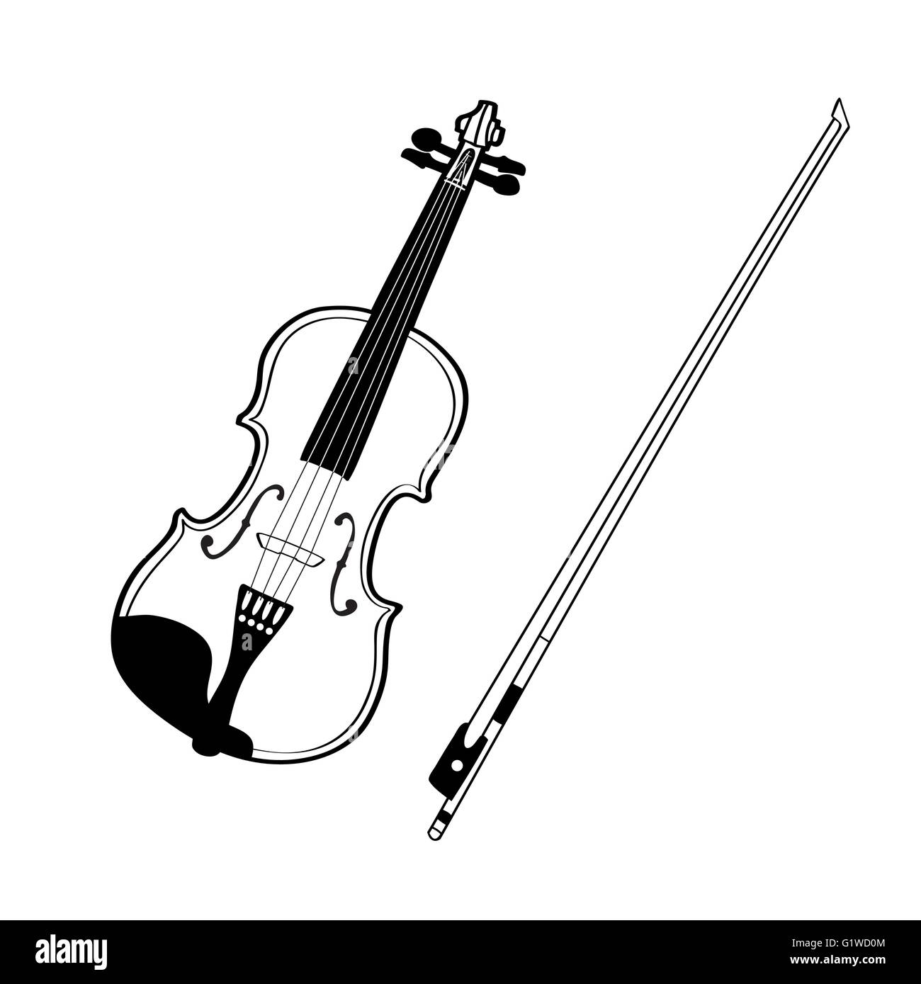 Music violin outline hires stock photography and images Alamy