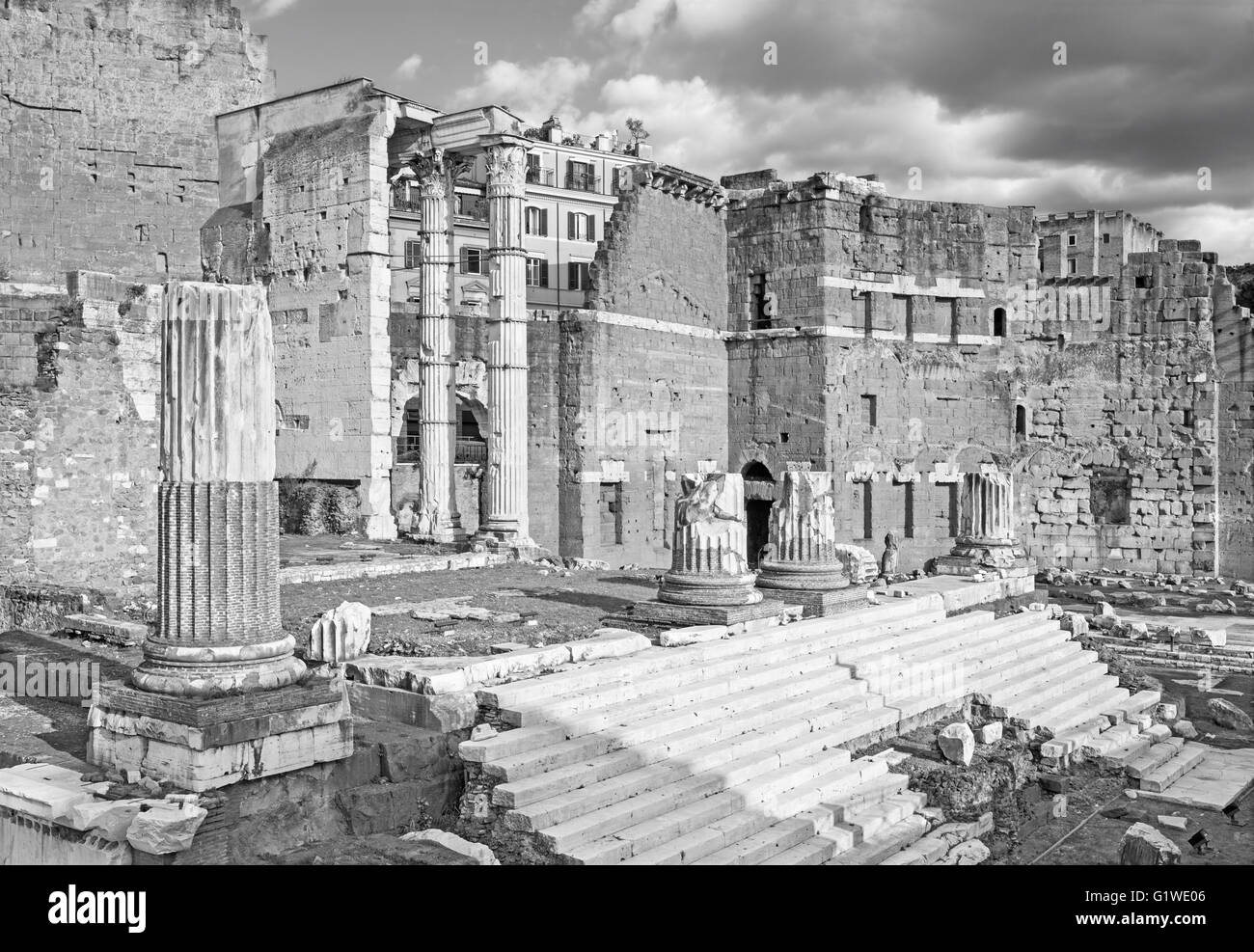Rome - Forum of Augustus ruins Stock Photo