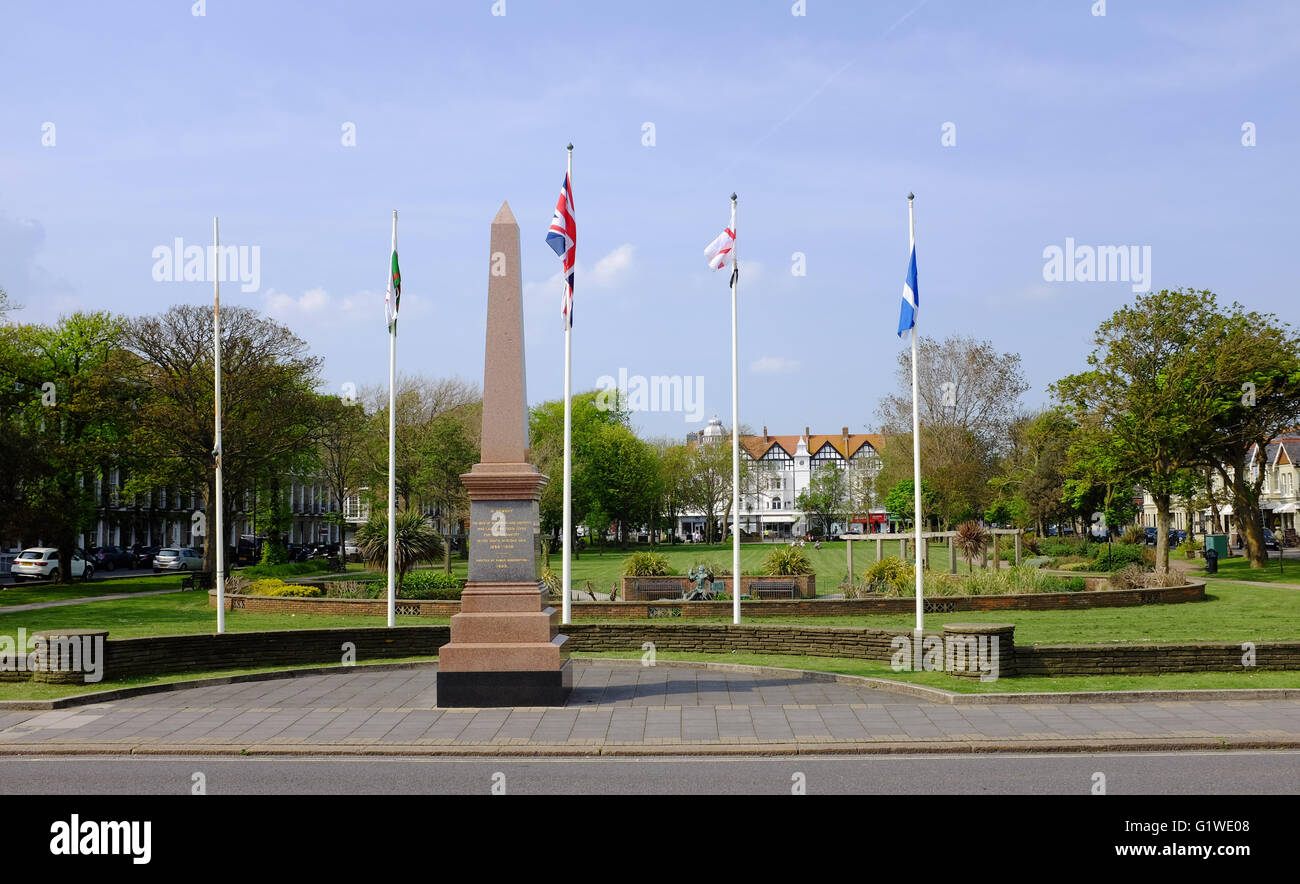 Worthing West Sussex UK View - Steyne Gardens and war memorial Stock Photo