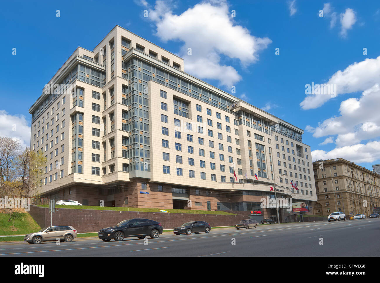 A view of the four-star Marriott hotel in the center of Moscow, Novy Arbat street, 32 Stock