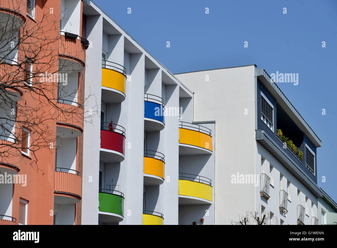 Hausfassaden, Lueneburger Strasse, Moabit, Berlin, Deutschland Stock Photo