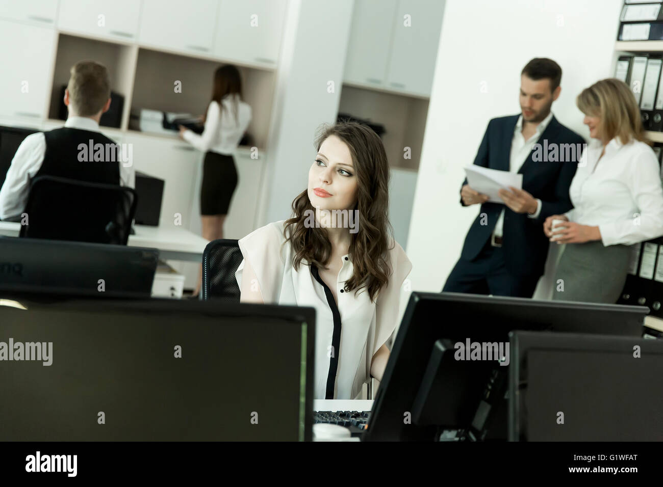 Business woman team working on hi-res stock photography and images - Alamy