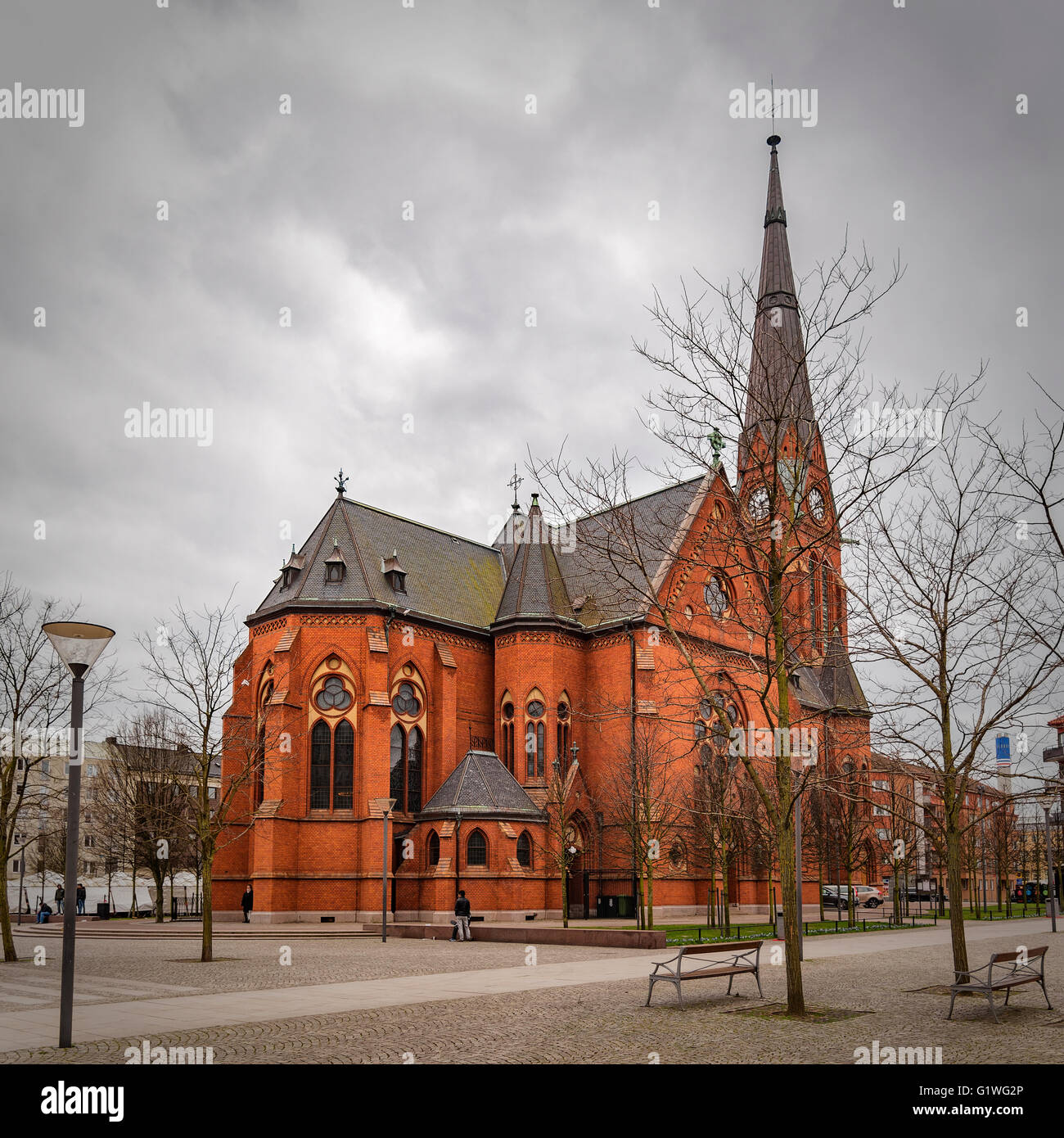 The Gustav Adolf church in the southside of Helsingborg city in Sweden. Stock Photo