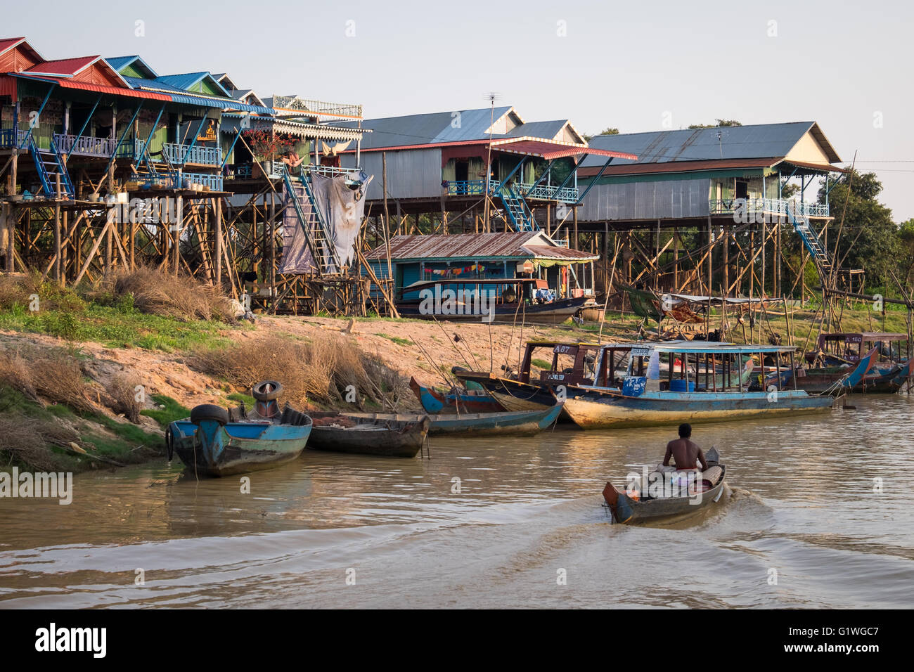 A view of Kampong Khleang in Cambodia Stock Photo