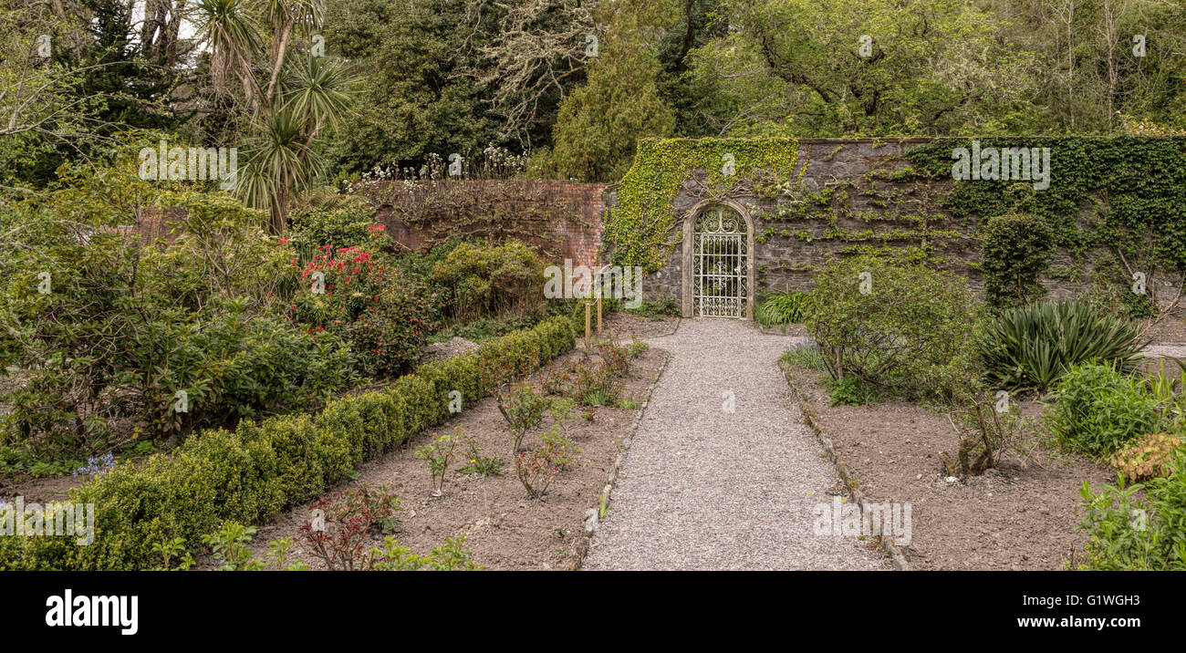 The Walled Garden on Garnish Island, or Illnaculin, in Bantry Bay, Beara Peninsula, County Cork, Republic of Ireland. Stock Photo