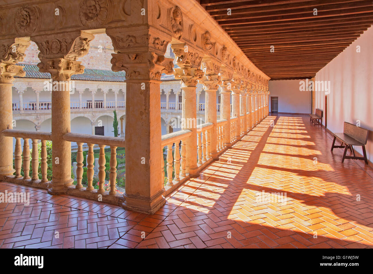 SALAMANCA, SPAIN, APRIL - 18, 2016: The atrium of Convento de las Duanas. Stock Photo