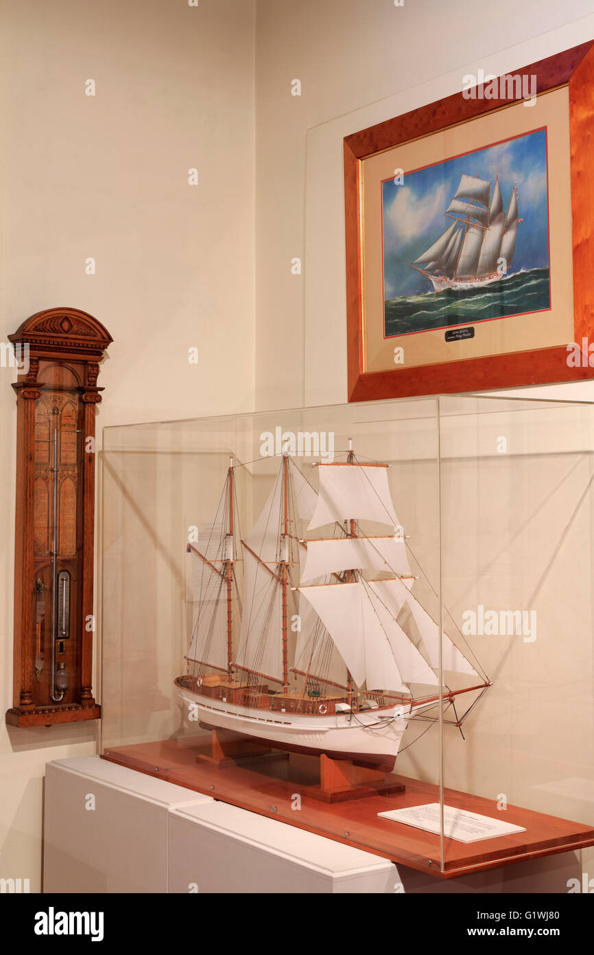Interior with sailing ship model hires stock photography and images