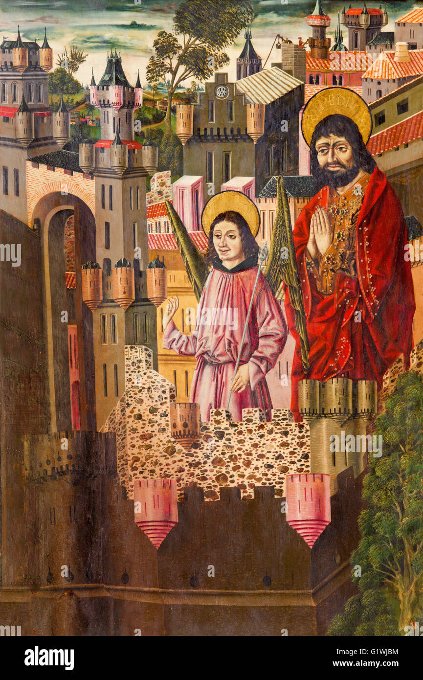AVILA, SPAIN, APRIL, 18, 2016: The Liberation Of Saint Peter from Prison painting in the sacristy of Catedral de Cristo Salvador Stock Photo