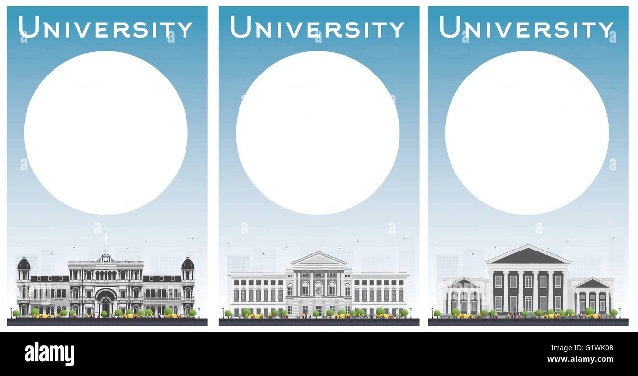 Set Of University Study Banners With Copy Space Vector