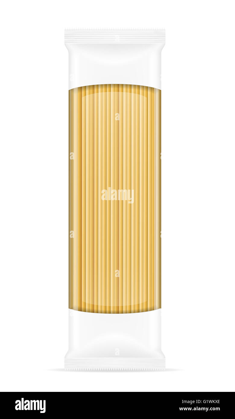 pasta in packaging illustration isolated on white background Stock