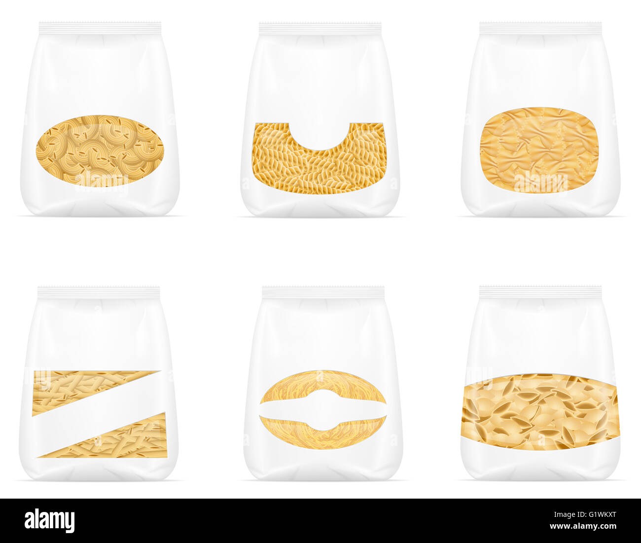 pasta in packaging illustration isolated on white background Stock