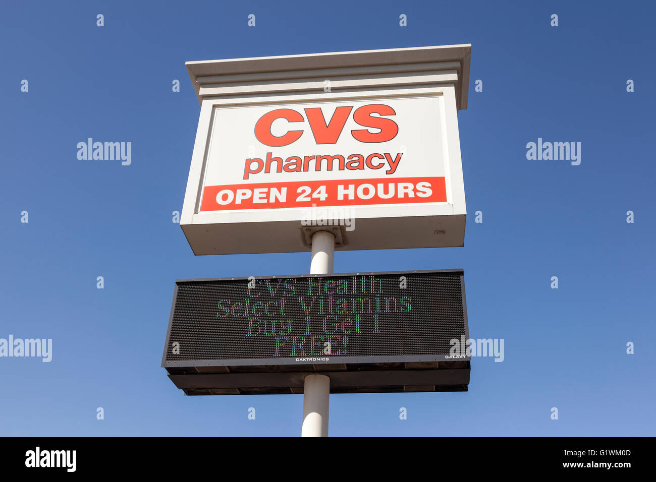 CVS Pharmacy Store Billboard. CVS is the largest pharmacy chain in the United States Stock Photo
