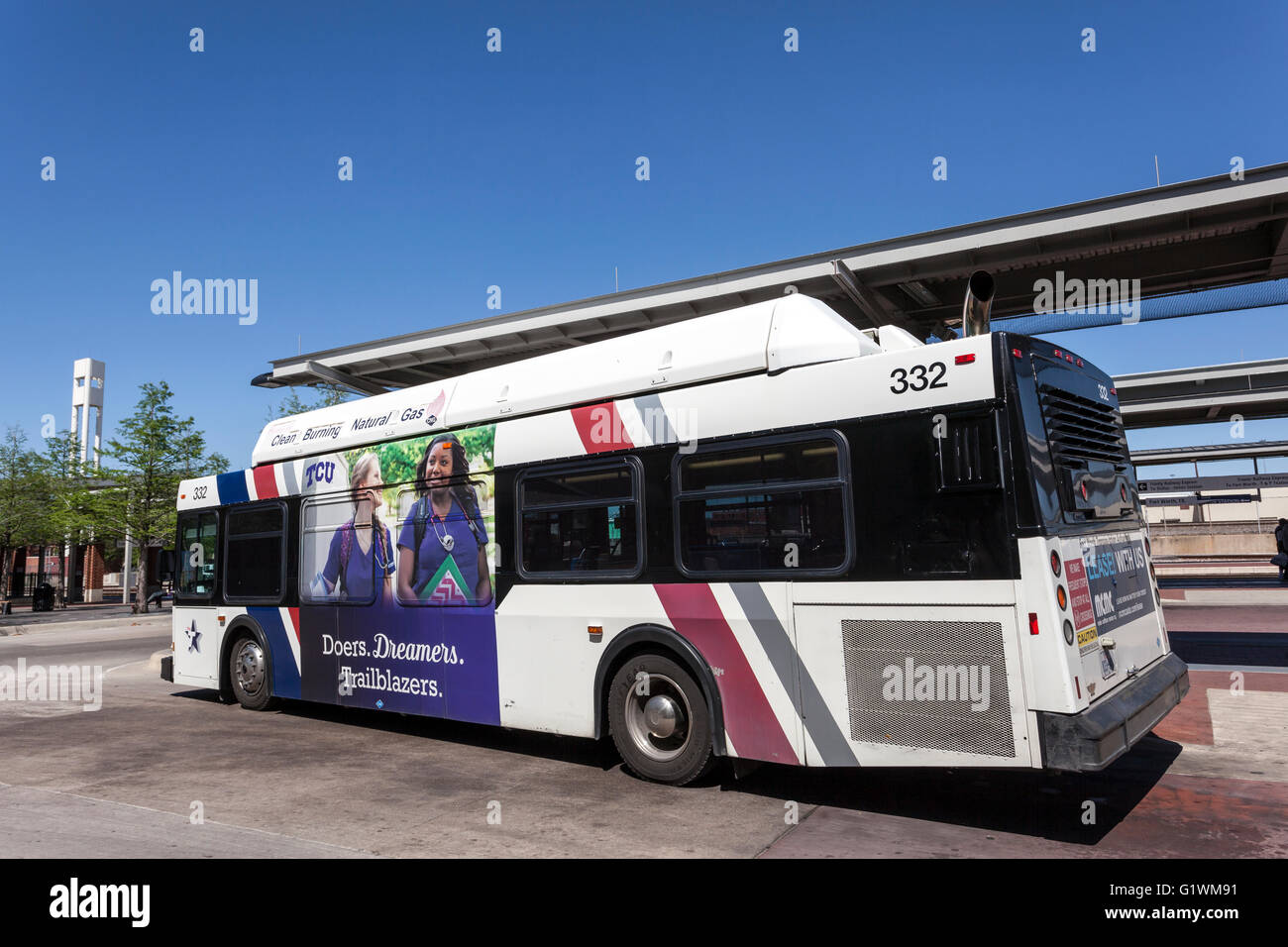 Fort Worth Transportation Authority City Bus at the Station. Fort Worth ...