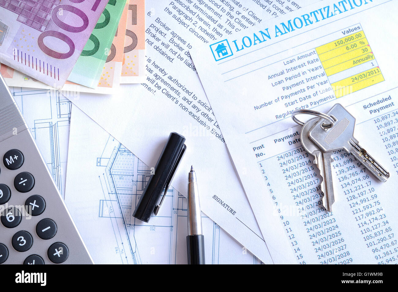 Calculation of mortgage loan for the purchase of a new house paid in