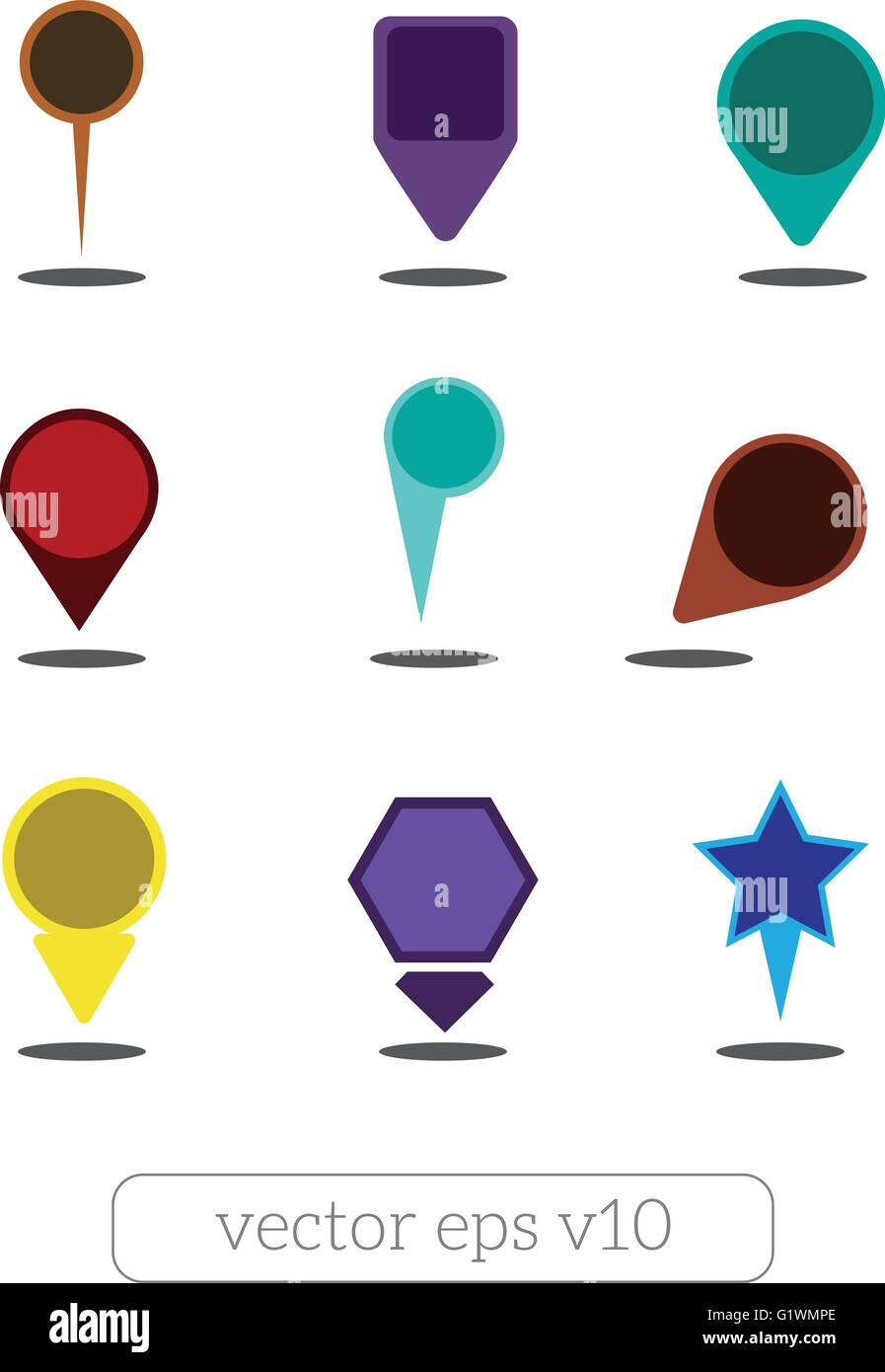 Map pins and object Stock Vector Images - Alamy