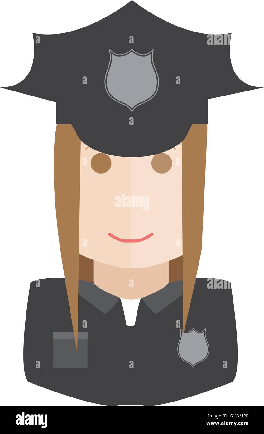 policewoman flat style avatar Stock Vector Image & Art - Alamy
