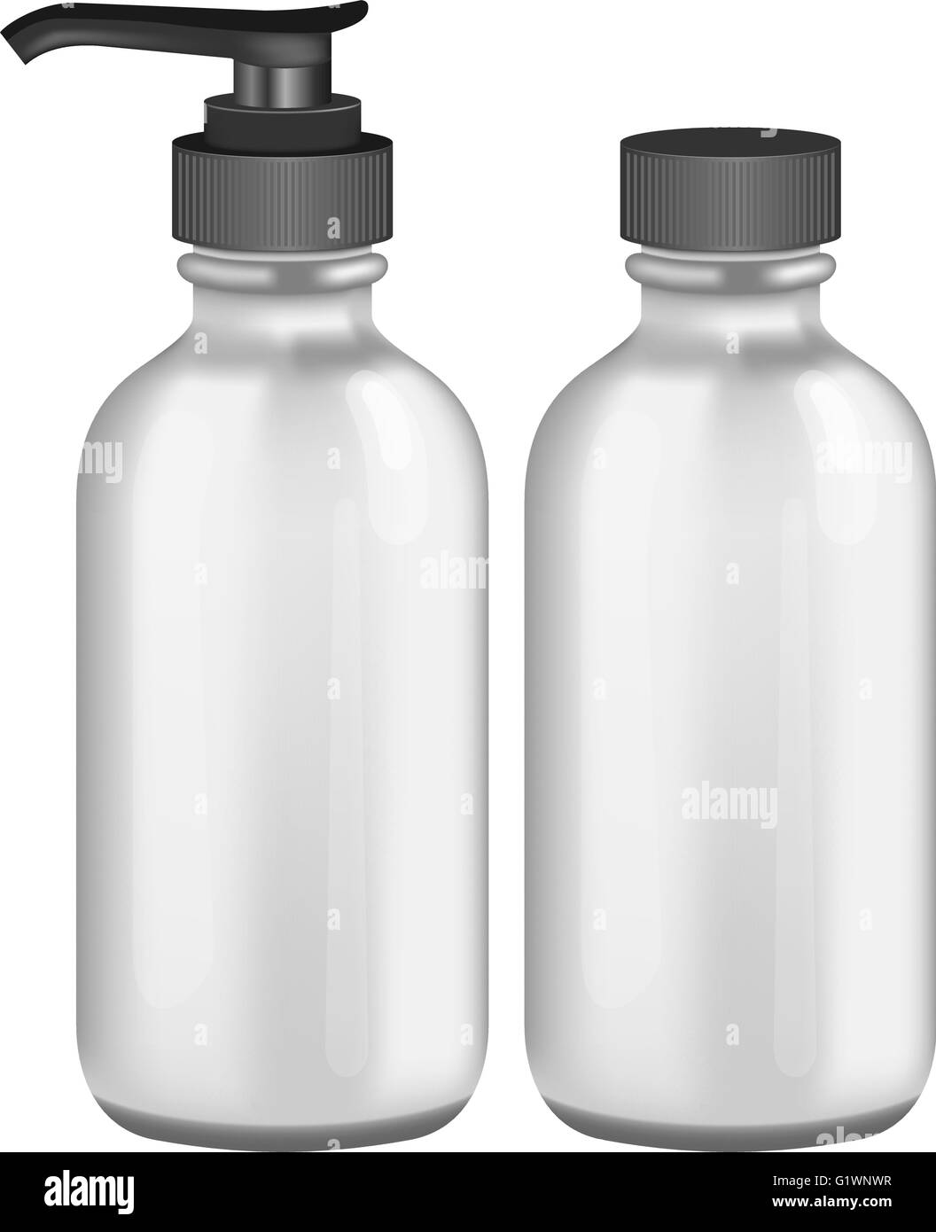 Plastic bottles vector isolated Black and White Stock Photos & Images ...