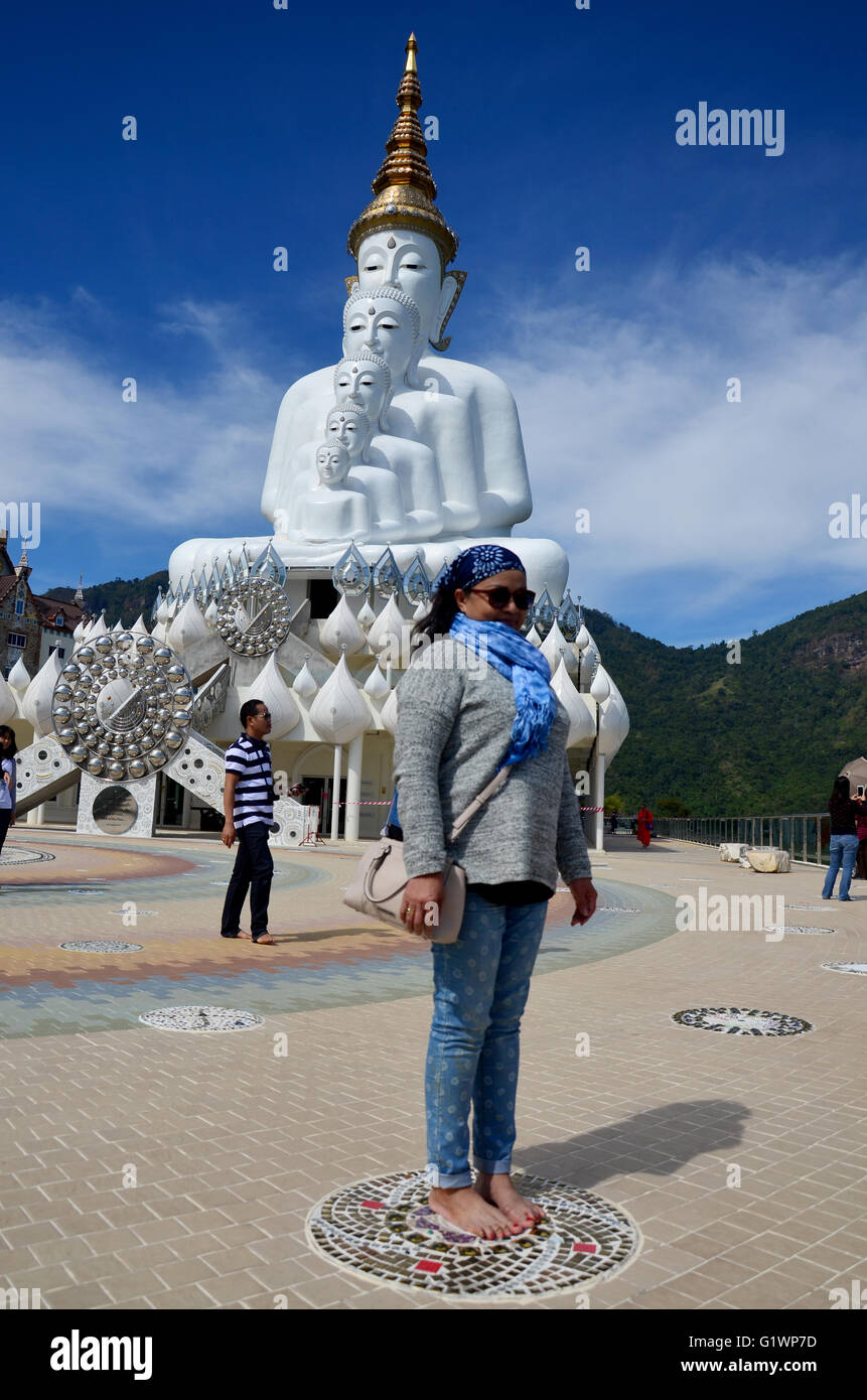 Old women 60 year old travel and portrait at Wat Pha Sorn Kaew on December 21, 2015 in Phetchabun, Thailand Stock Photo