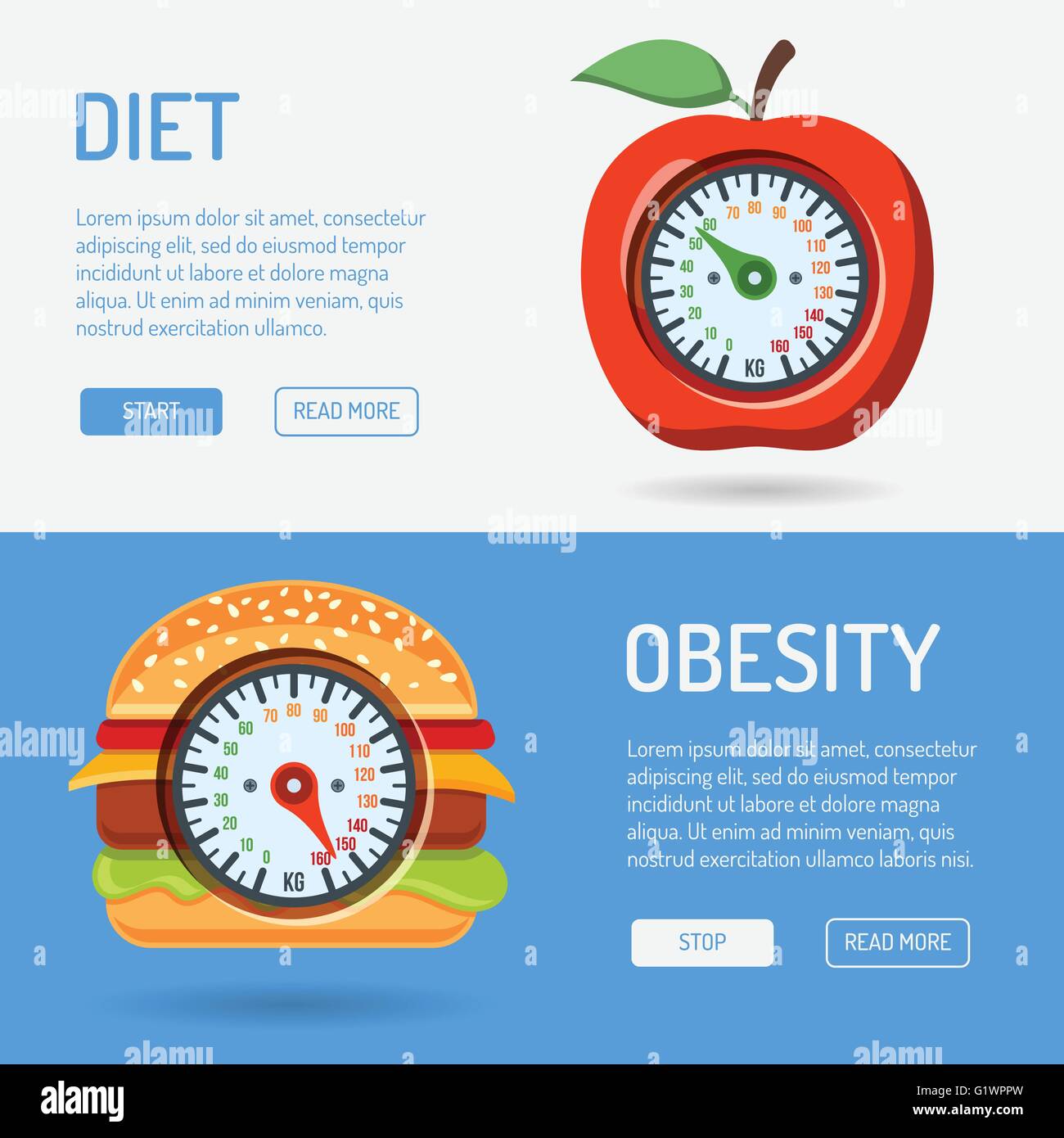 Diet and Obesity Concept Stock Vector Image & Art - Alamy