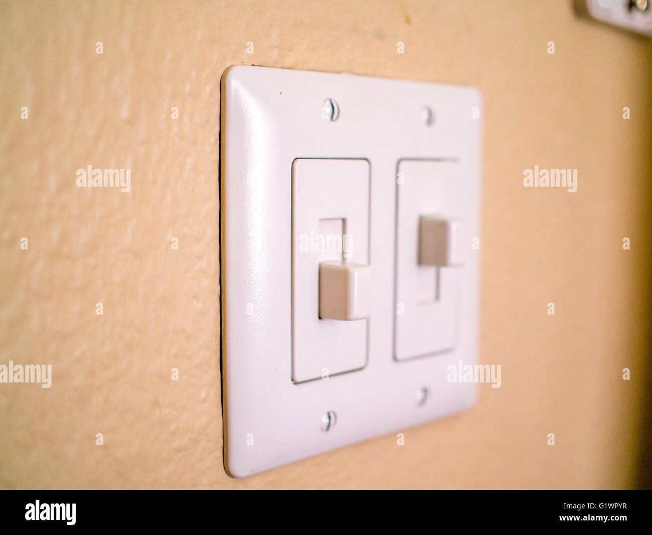 Dual wall electrical switches Stock Photo