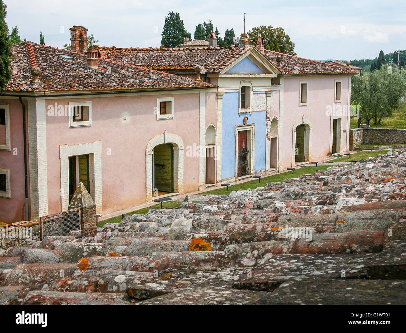 old cellar buildings at Fattoria di Felsina winery (Tuscany) Stock Photo