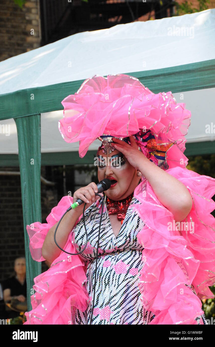 Drag Artiste Ruby Venezuela aka Brian Pearce, at the Soho village fete