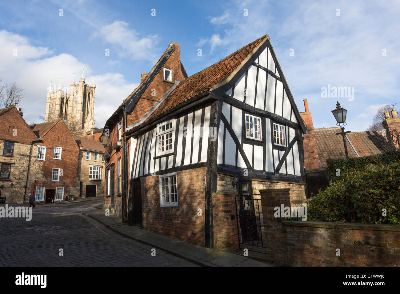 The Crooked House in Michaelgate, Lincoln, Lincolnshire, England, UK Stock Photo