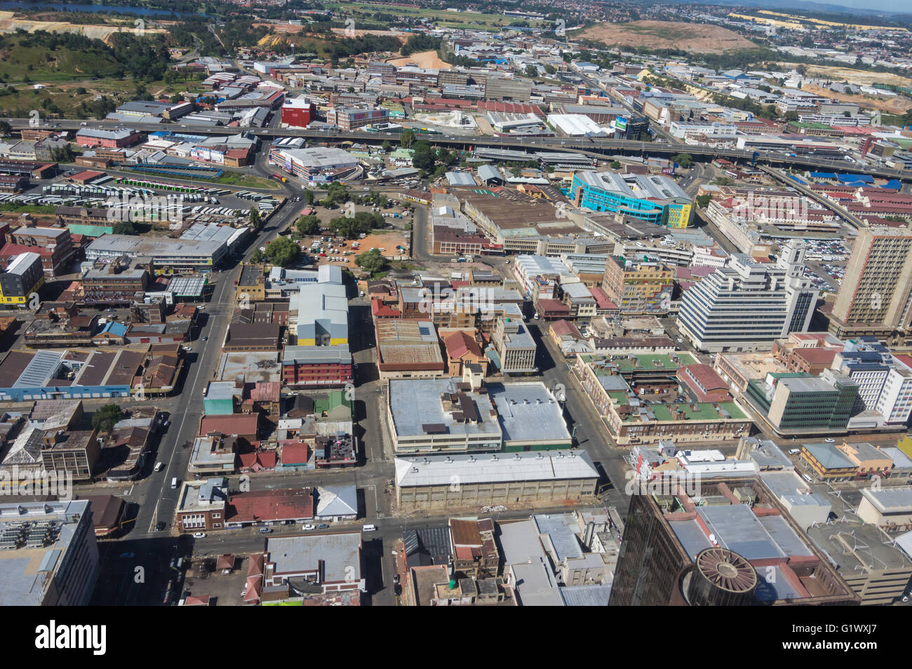 The Johannesburg city skyline Stock Photo