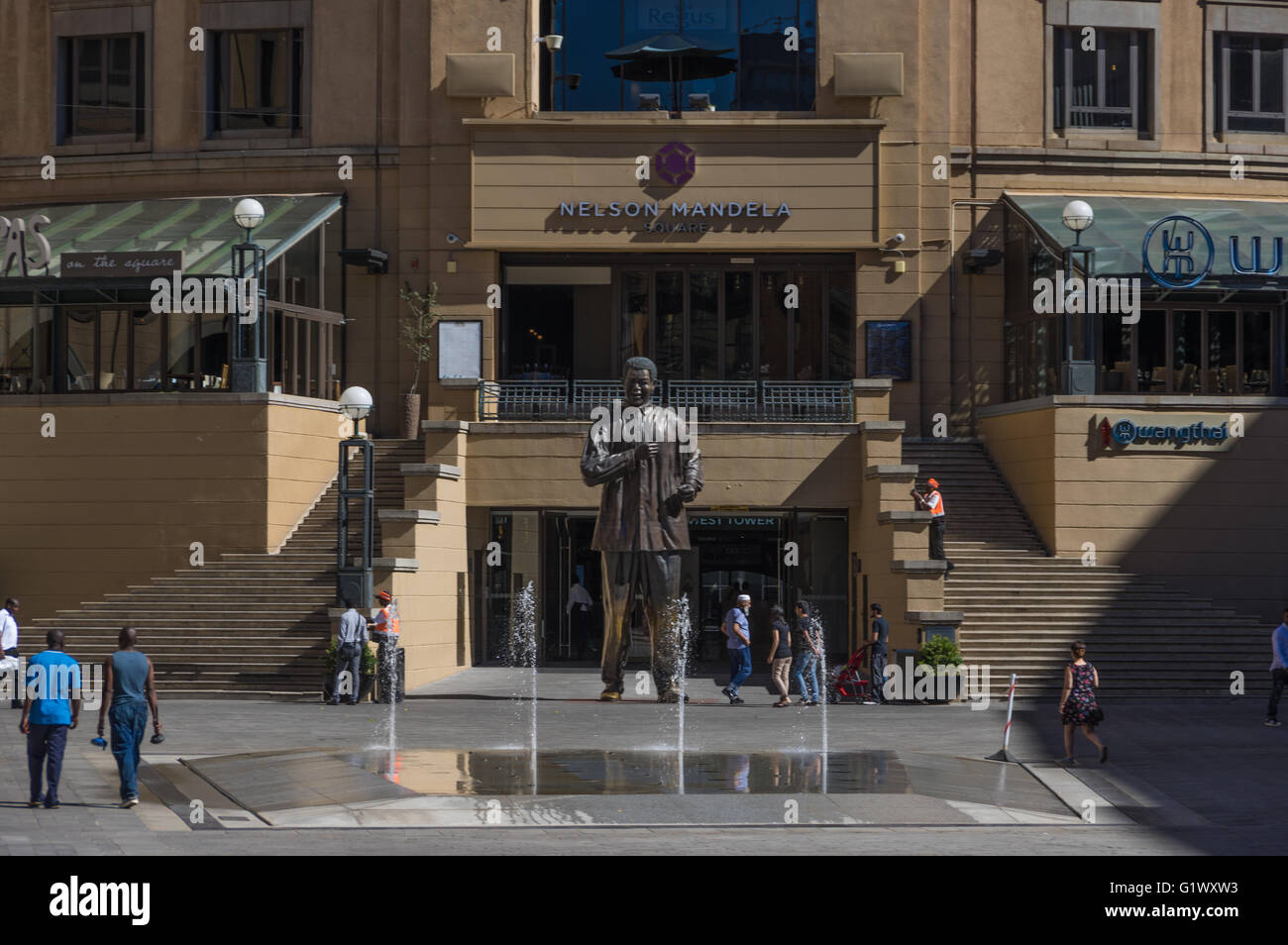 The Nelson Mandela Square is a public space and shopping area Stock Photo