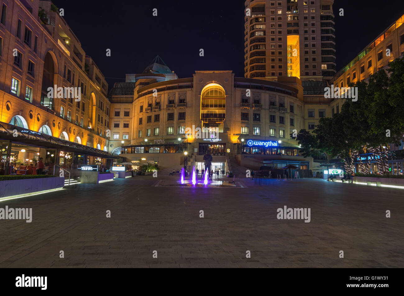 The Nelson Mandela Square is a public space and shopping area Stock Photo