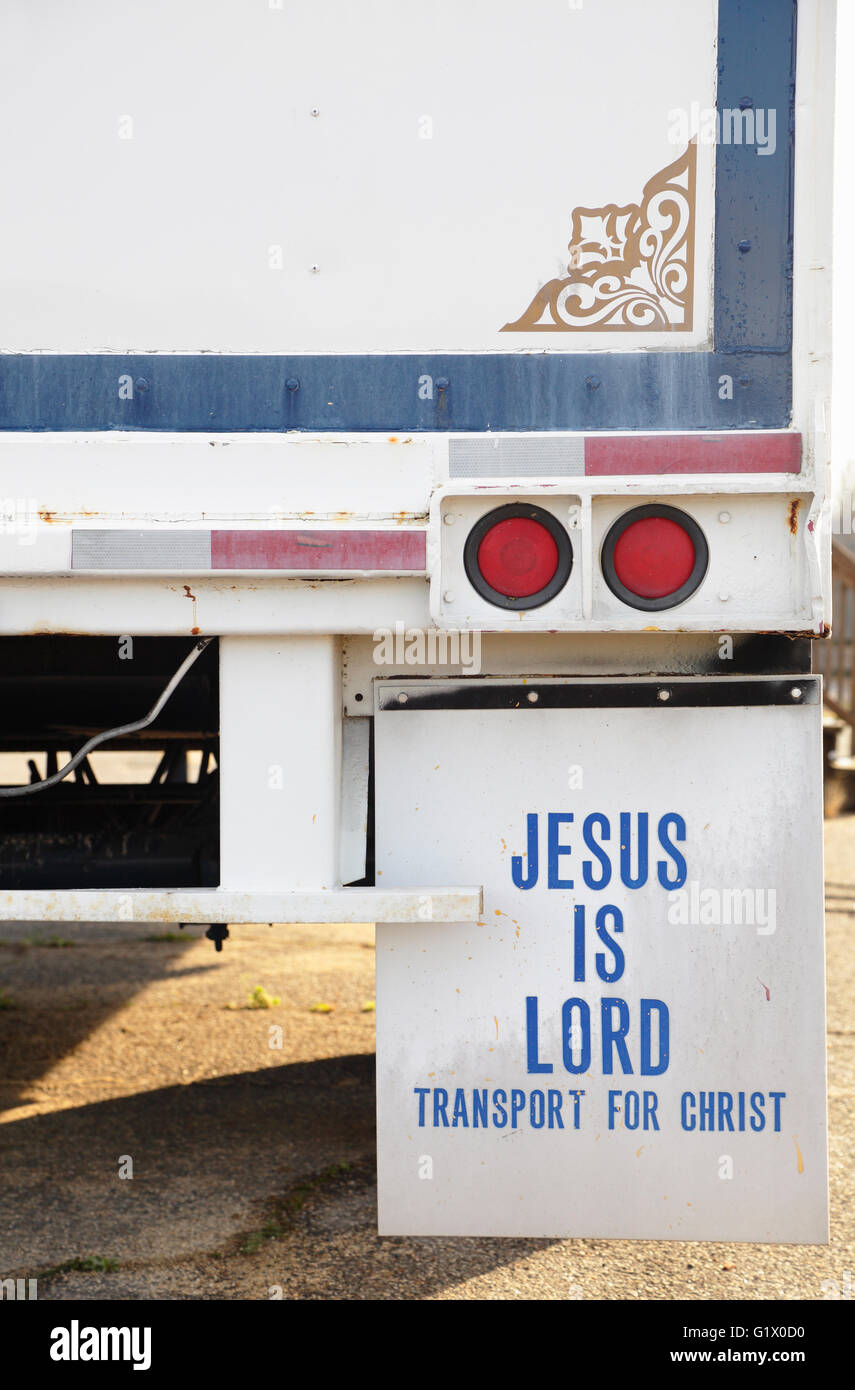 Christian trucker, North Carolina, USA Stock Photo