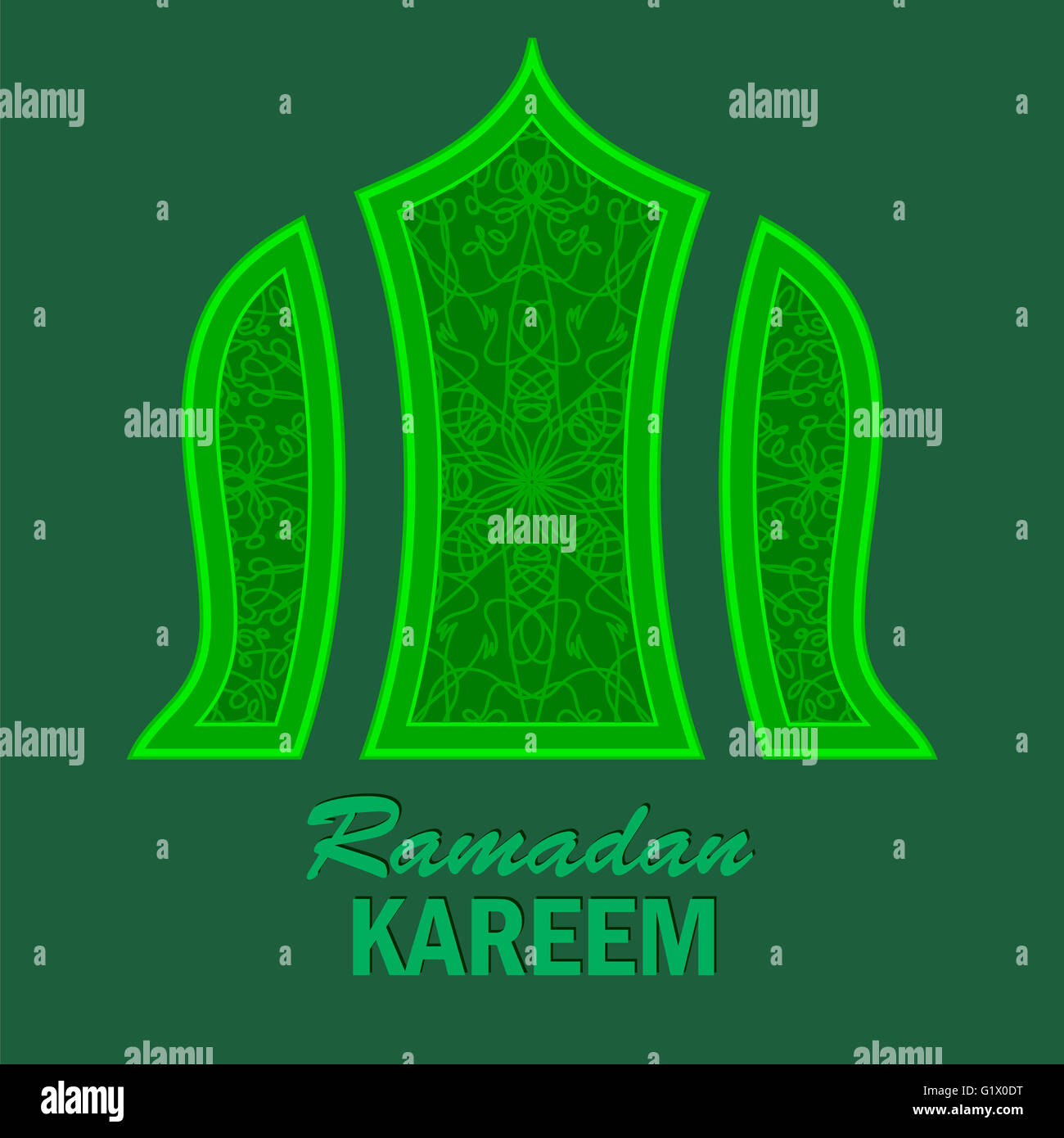 Ramadan Greeting Card. Ramadam Kareem Holiday. Stock Photo