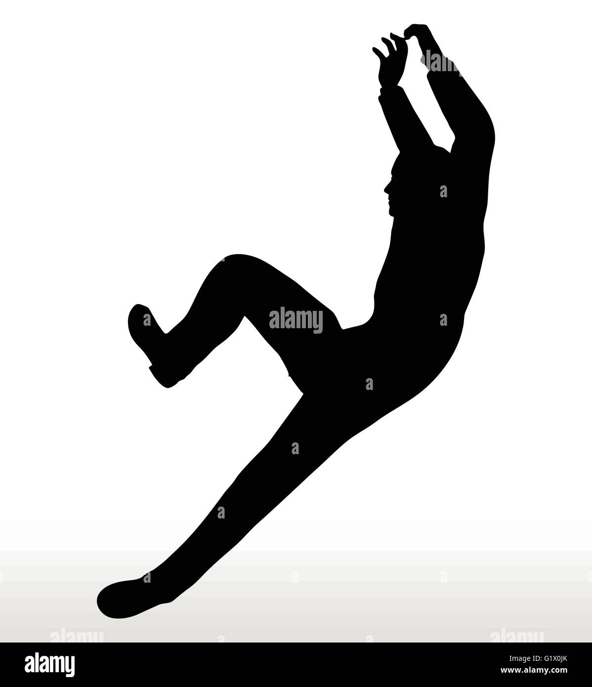 illustration in silhouette of businessman underhanging Stock Vector ...