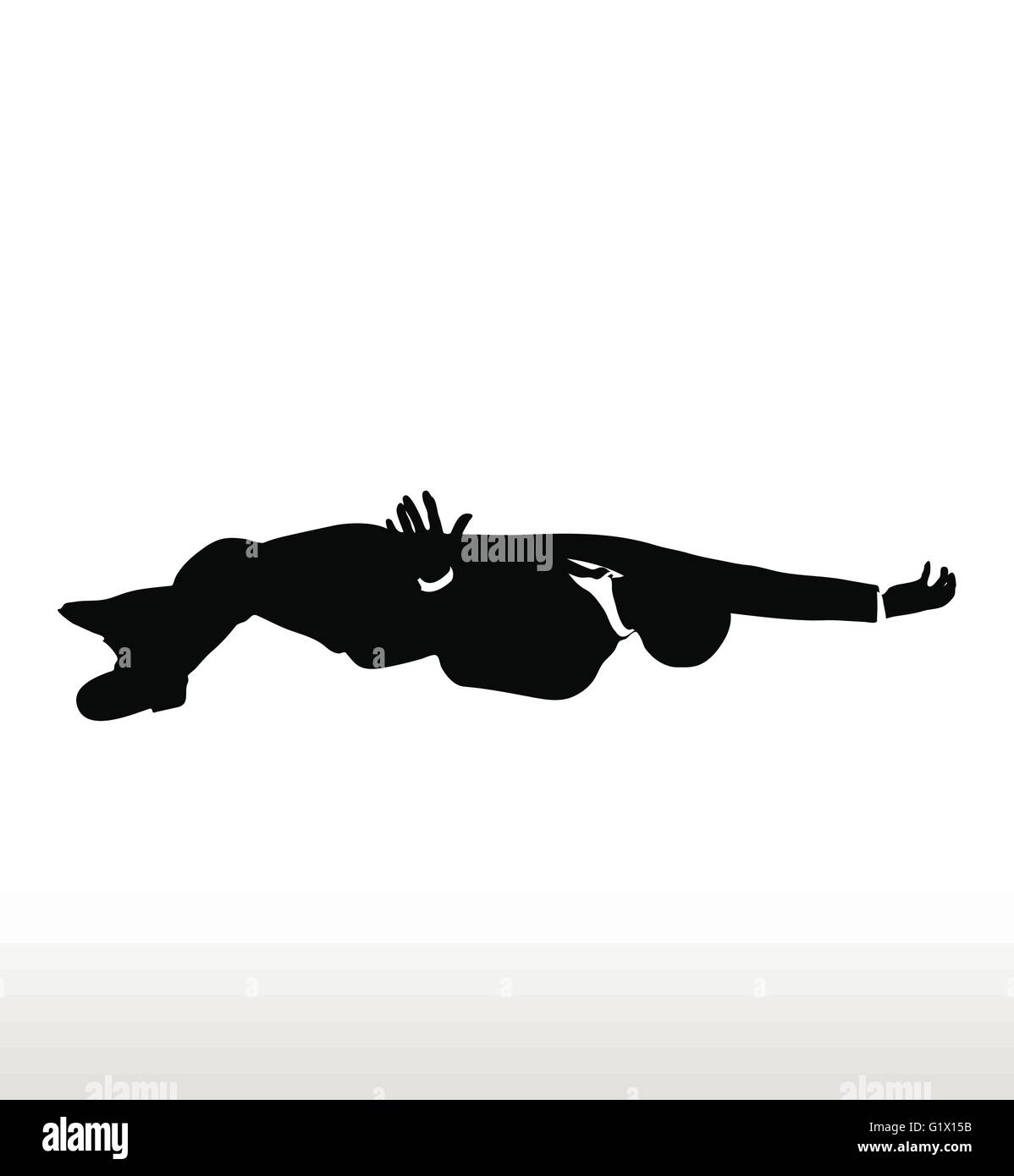 illustration in silhouette of businessman falling Stock Vector Image