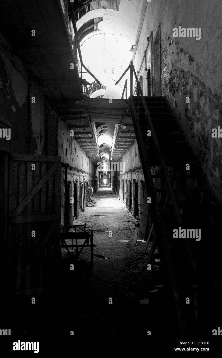 The Eastern State Penitentiary, also known as ESP, is a former American prison in Philadelphia Stock Photo