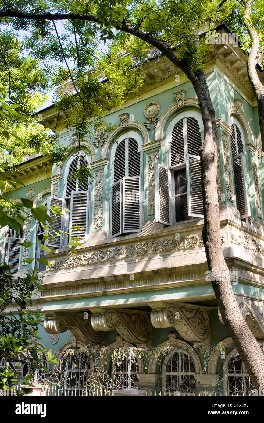 Traditional old mansion by Bosphorus in Istanbul Stock Photo