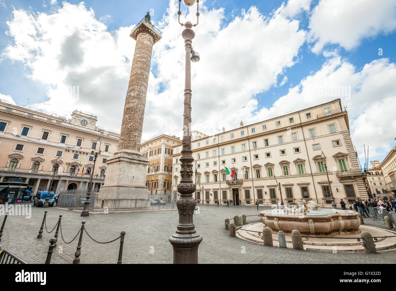 Piazza Colonna Rome Stock Photo