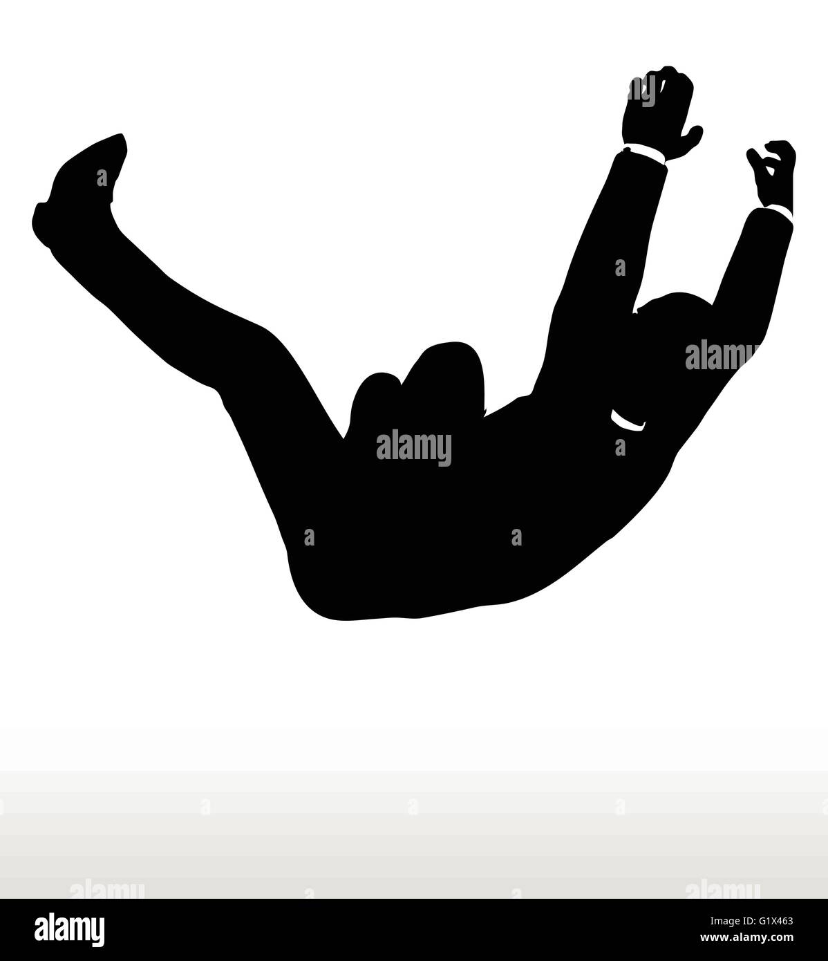 Vector illustration in silhouette of businessman falling Stock Vector