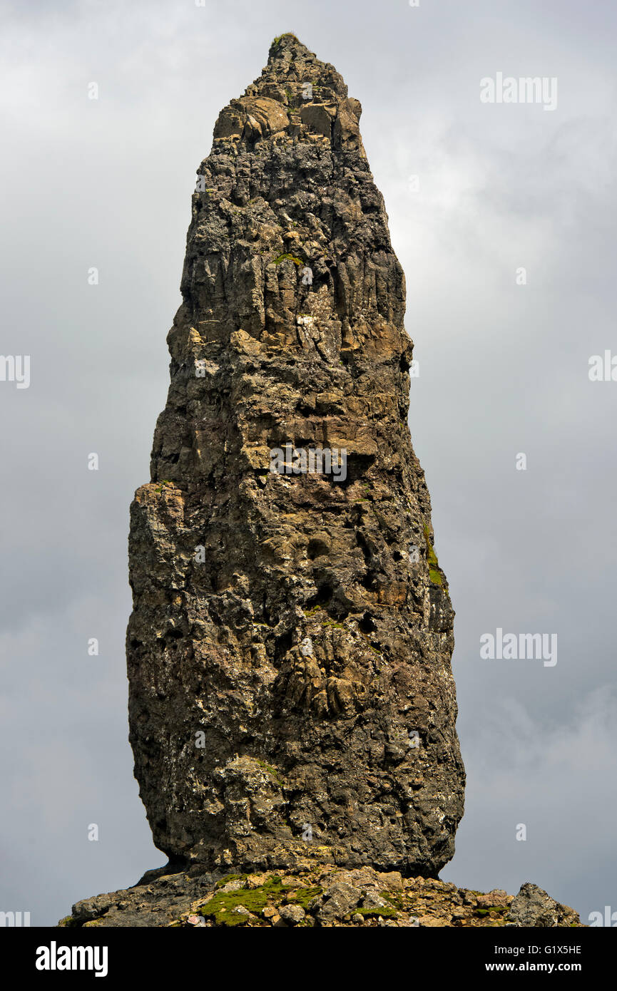 Rock pinnacle The Old Man of Storr, Trotternish peninsula, Isle of Skye, Scotland, Great Britain Stock Photo